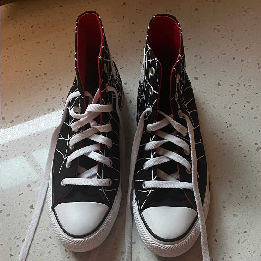 Converse Black and White Spiderweb High-Tops